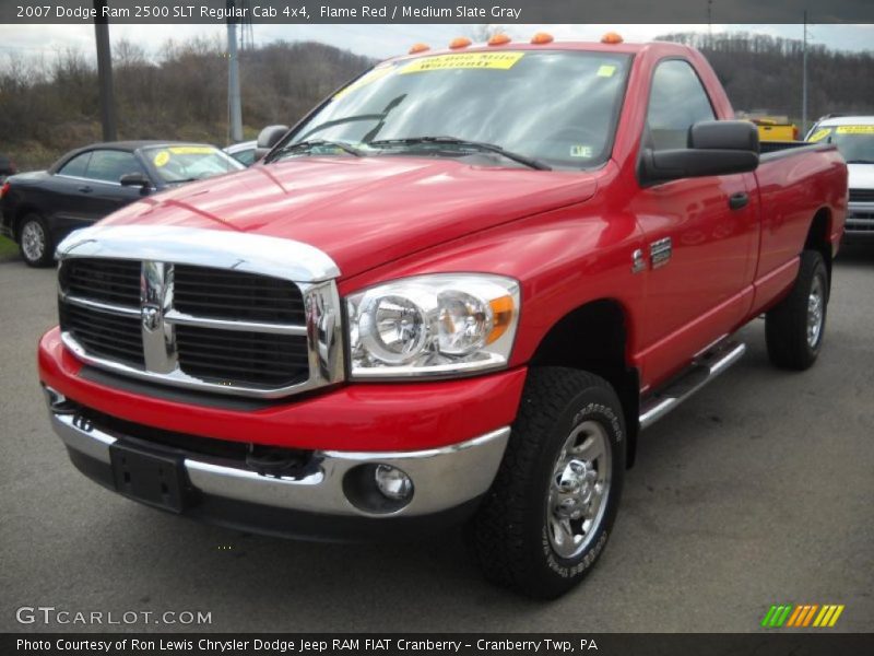 Flame Red / Medium Slate Gray 2007 Dodge Ram 2500 SLT Regular Cab 4x4