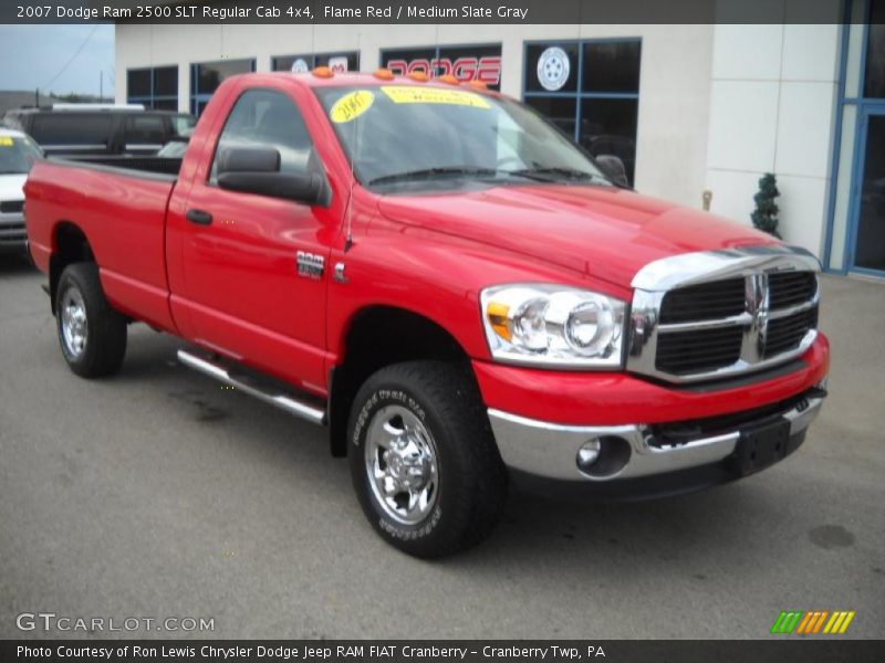 Flame Red / Medium Slate Gray 2007 Dodge Ram 2500 SLT Regular Cab 4x4