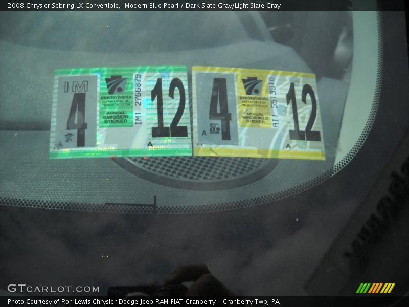 Modern Blue Pearl / Dark Slate Gray/Light Slate Gray 2008 Chrysler Sebring LX Convertible