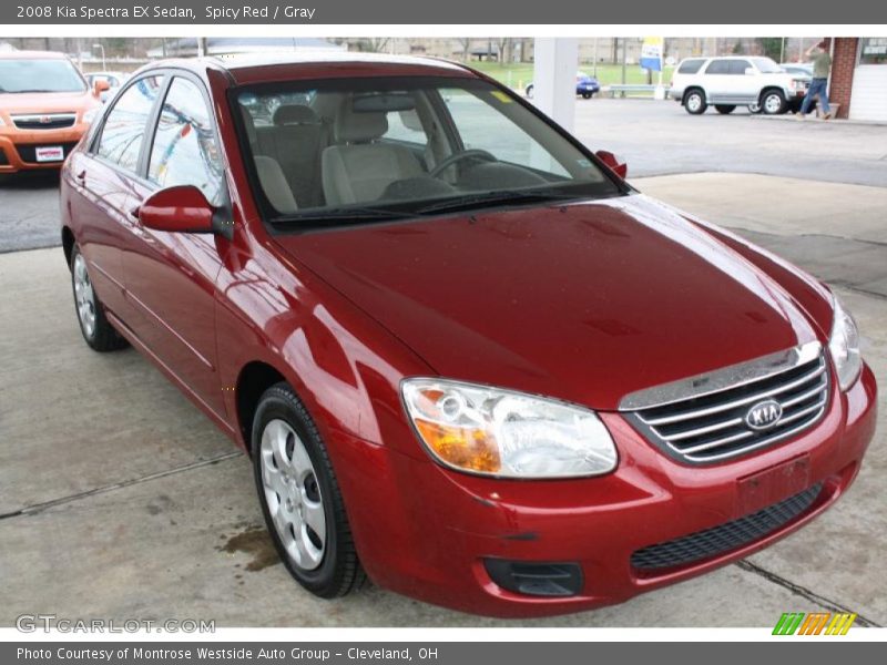 Spicy Red / Gray 2008 Kia Spectra EX Sedan