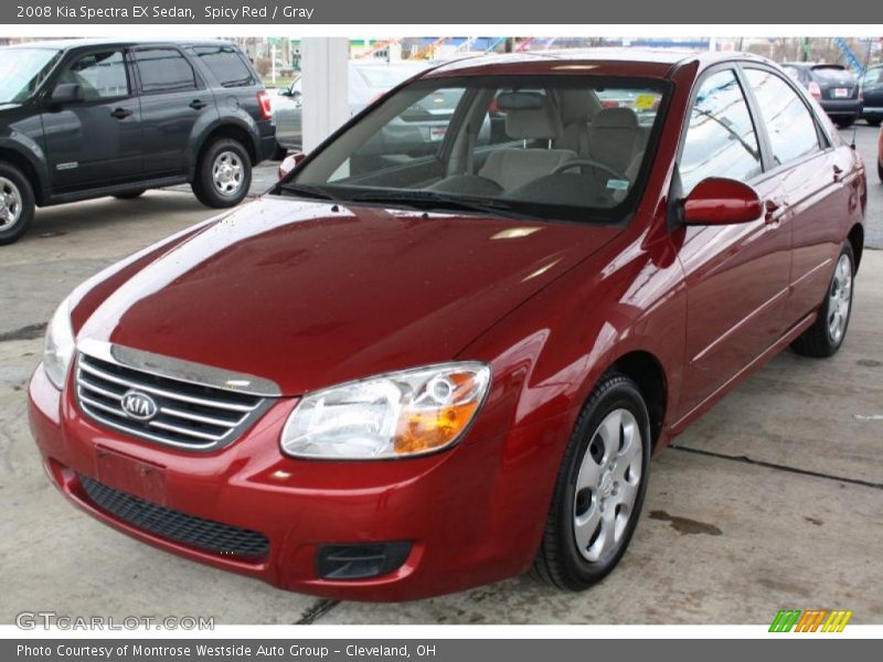 Spicy Red / Gray 2008 Kia Spectra EX Sedan