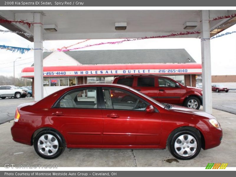 Spicy Red / Gray 2008 Kia Spectra EX Sedan
