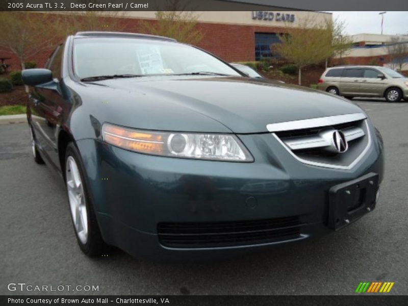 Deep Green Pearl / Camel 2005 Acura TL 3.2