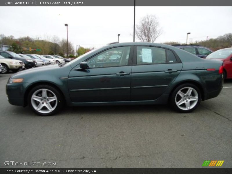 Deep Green Pearl / Camel 2005 Acura TL 3.2