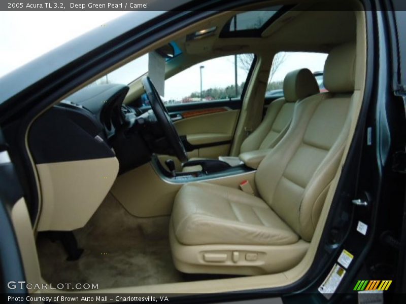 Deep Green Pearl / Camel 2005 Acura TL 3.2