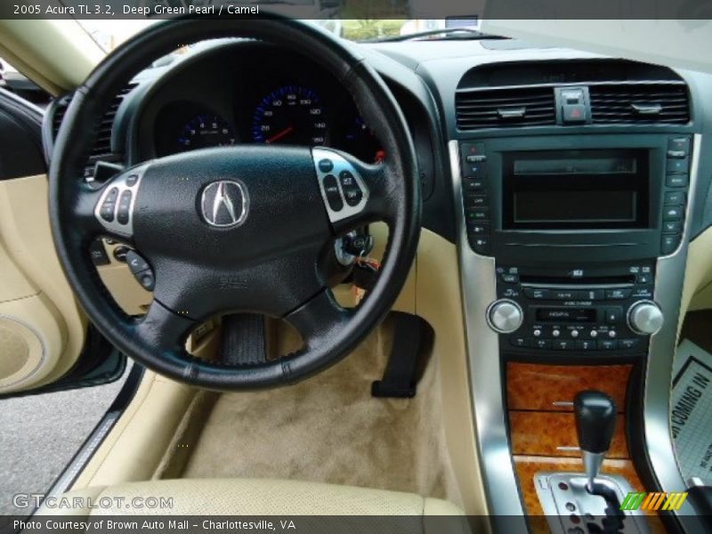 Deep Green Pearl / Camel 2005 Acura TL 3.2