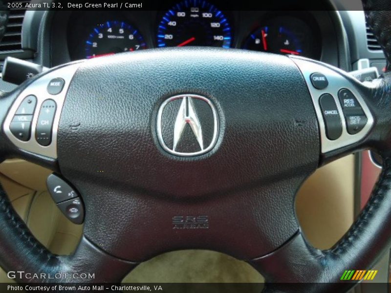 Deep Green Pearl / Camel 2005 Acura TL 3.2