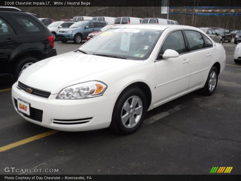 White / Neutral Beige 2008 Chevrolet Impala LT