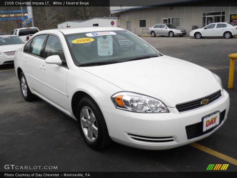 White / Neutral Beige 2008 Chevrolet Impala LT