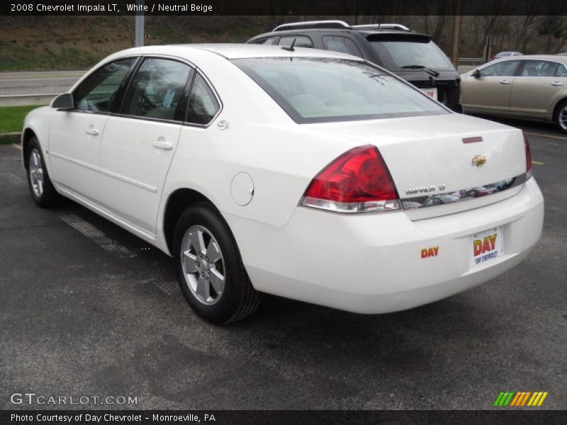 White / Neutral Beige 2008 Chevrolet Impala LT