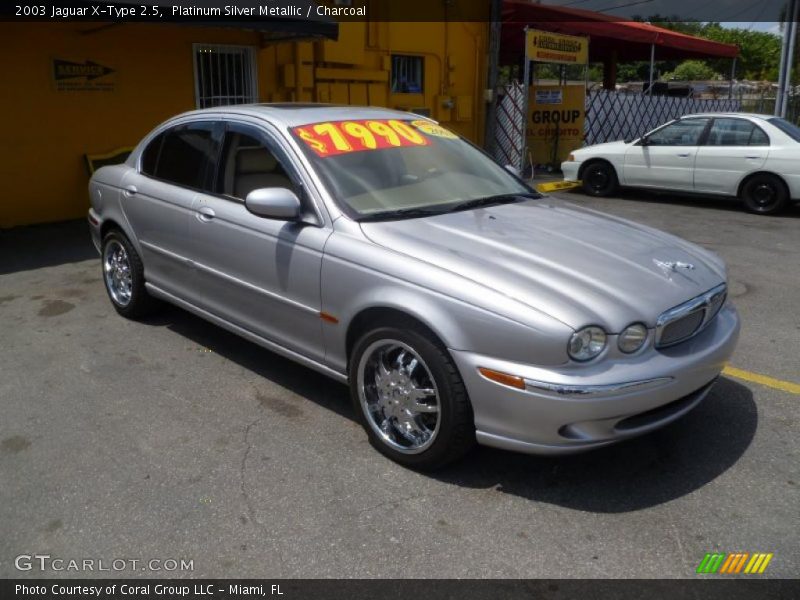 Platinum Silver Metallic / Charcoal 2003 Jaguar X-Type 2.5