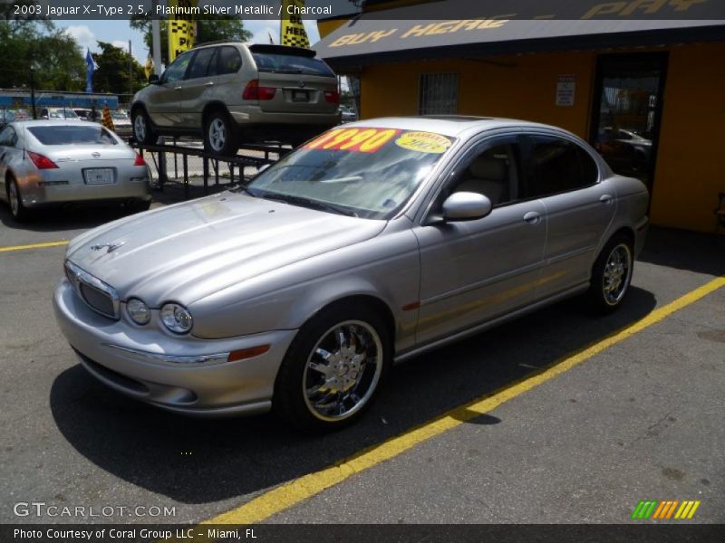 Platinum Silver Metallic / Charcoal 2003 Jaguar X-Type 2.5