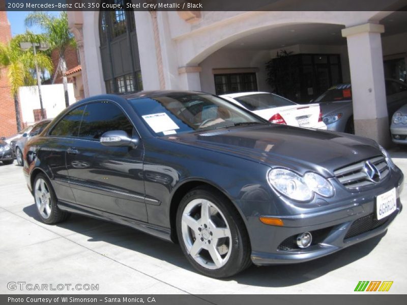 Steel Grey Metallic / Black 2009 Mercedes-Benz CLK 350 Coupe