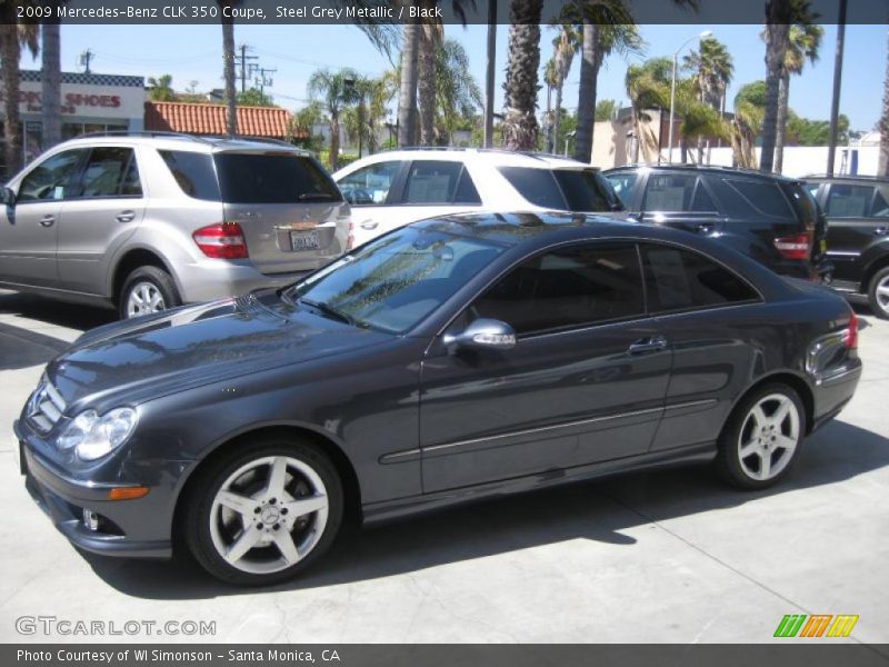 Steel Grey Metallic / Black 2009 Mercedes-Benz CLK 350 Coupe