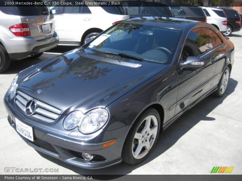 Steel Grey Metallic / Black 2009 Mercedes-Benz CLK 350 Coupe