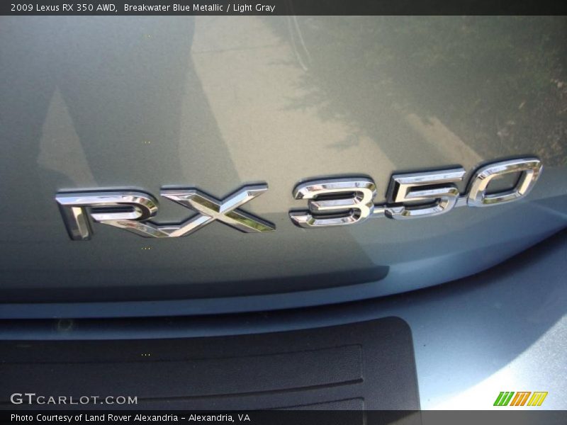 Breakwater Blue Metallic / Light Gray 2009 Lexus RX 350 AWD