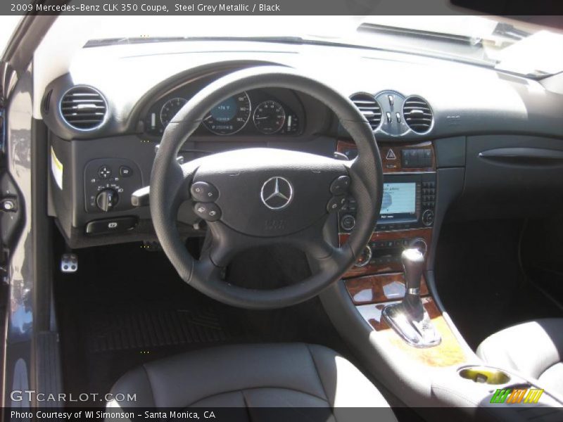 Steel Grey Metallic / Black 2009 Mercedes-Benz CLK 350 Coupe