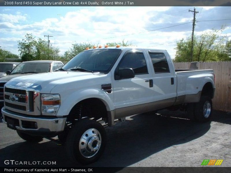 Oxford White / Tan 2008 Ford F450 Super Duty Lariat Crew Cab 4x4 Dually