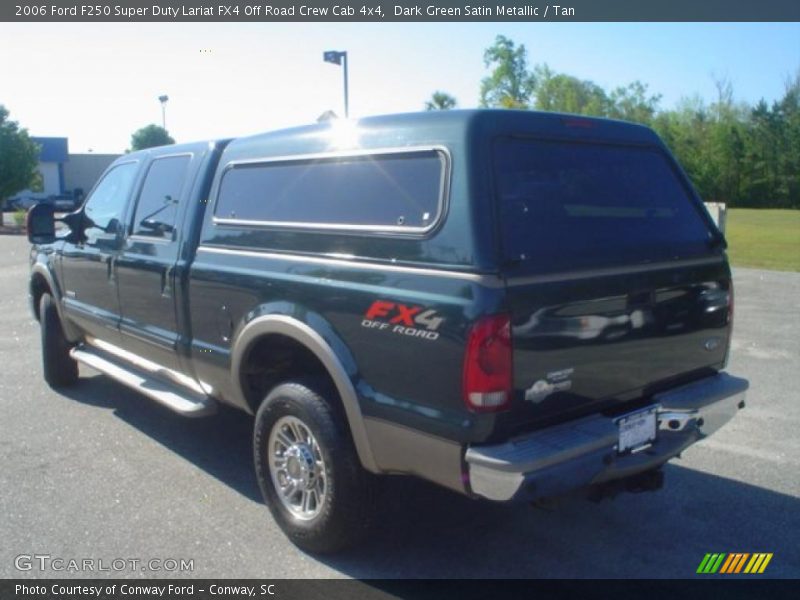 Dark Green Satin Metallic / Tan 2006 Ford F250 Super Duty Lariat FX4 Off Road Crew Cab 4x4