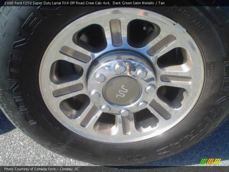 Dark Green Satin Metallic / Tan 2006 Ford F250 Super Duty Lariat FX4 Off Road Crew Cab 4x4