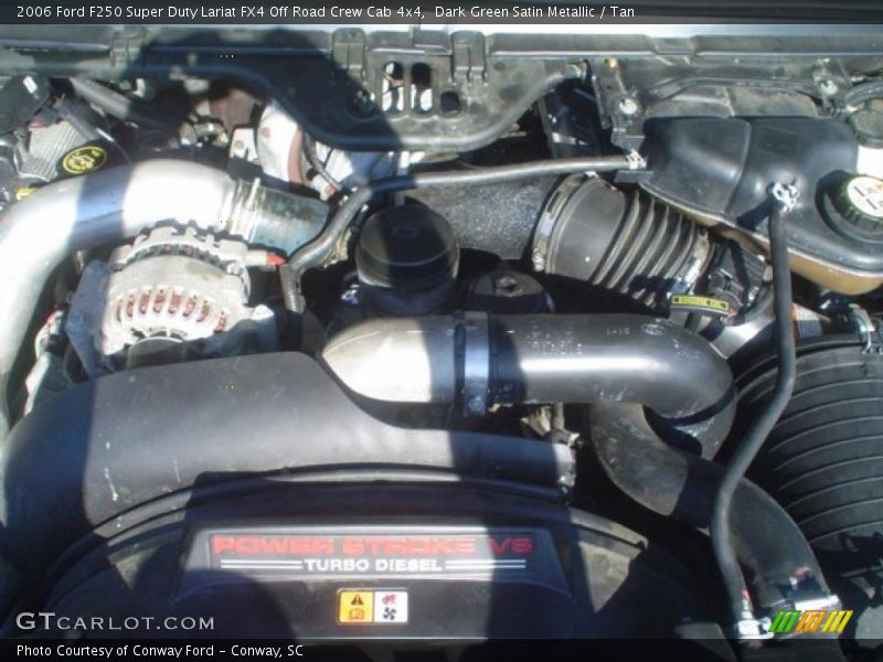 Dark Green Satin Metallic / Tan 2006 Ford F250 Super Duty Lariat FX4 Off Road Crew Cab 4x4