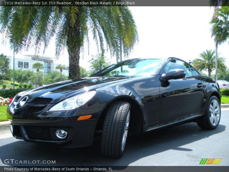 Obsdian Black Metallic / Beige/Black 2010 Mercedes-Benz SLK 350 Roadster