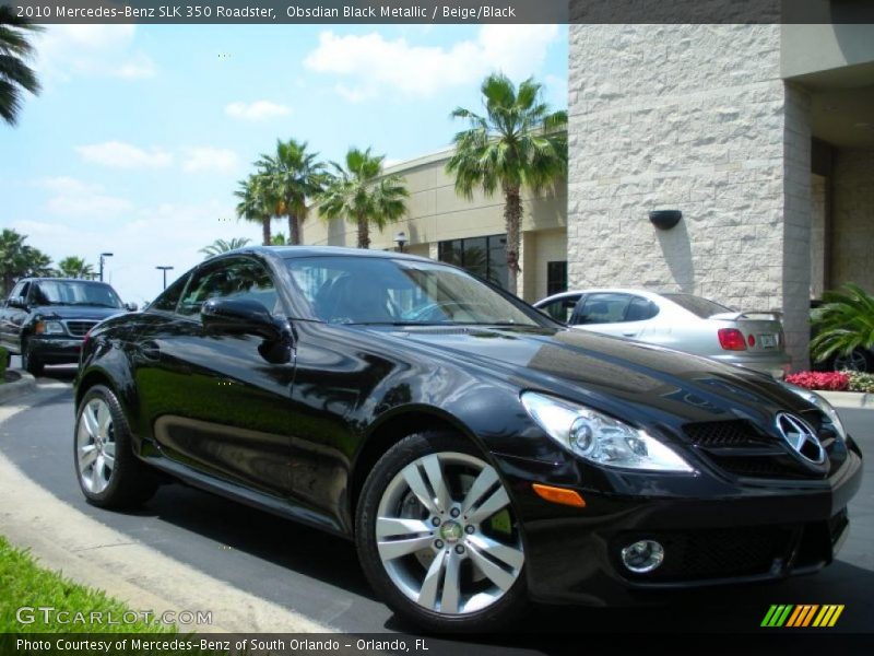 Obsdian Black Metallic / Beige/Black 2010 Mercedes-Benz SLK 350 Roadster