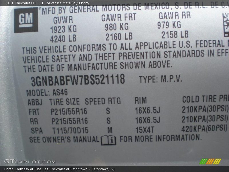 Silver Ice Metallic / Ebony 2011 Chevrolet HHR LT
