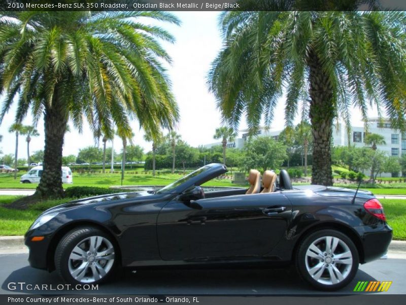 Obsdian Black Metallic / Beige/Black 2010 Mercedes-Benz SLK 350 Roadster