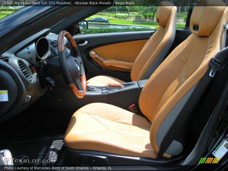 Obsdian Black Metallic / Beige/Black 2010 Mercedes-Benz SLK 350 Roadster