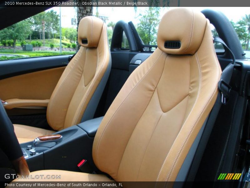 Obsdian Black Metallic / Beige/Black 2010 Mercedes-Benz SLK 350 Roadster