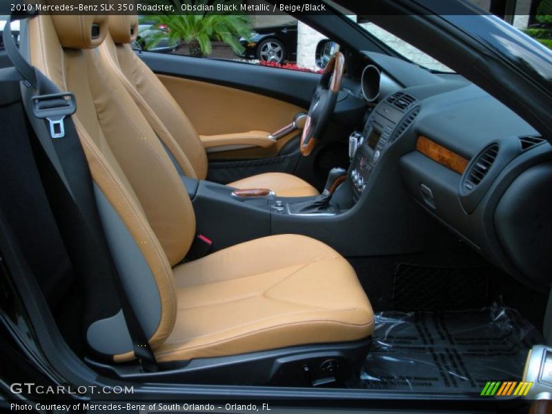 Obsdian Black Metallic / Beige/Black 2010 Mercedes-Benz SLK 350 Roadster