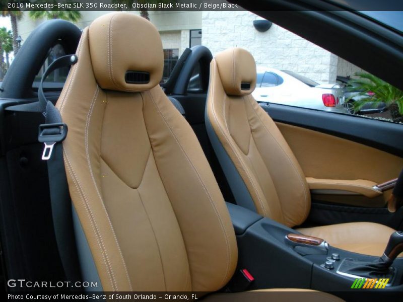 Obsdian Black Metallic / Beige/Black 2010 Mercedes-Benz SLK 350 Roadster