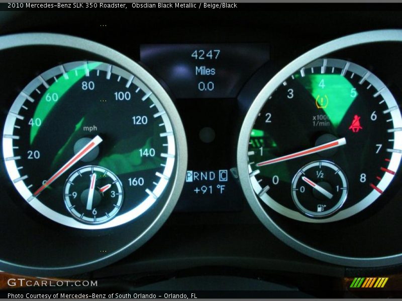 Obsdian Black Metallic / Beige/Black 2010 Mercedes-Benz SLK 350 Roadster
