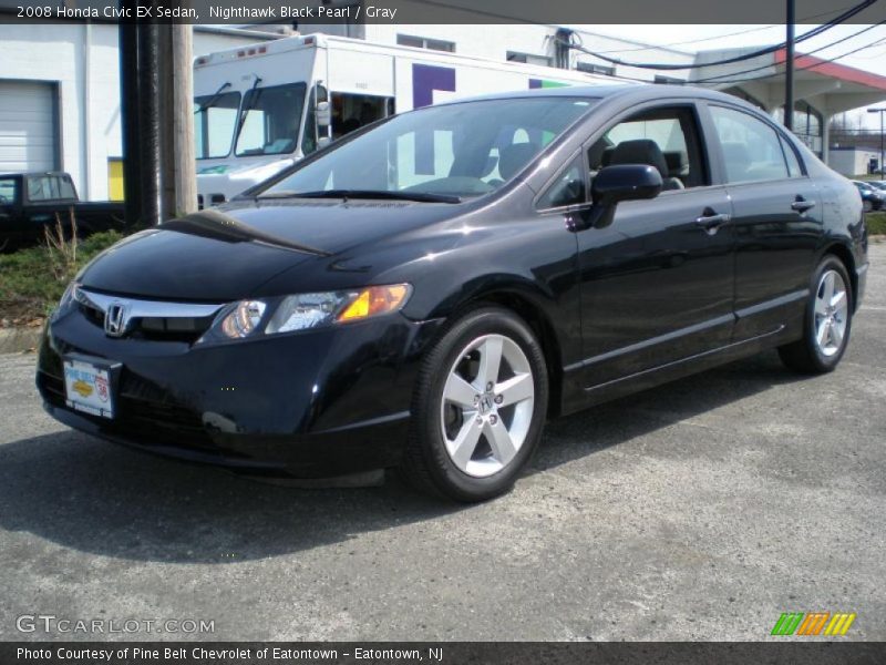 Nighthawk Black Pearl / Gray 2008 Honda Civic EX Sedan