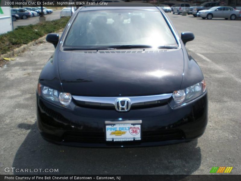 Nighthawk Black Pearl / Gray 2008 Honda Civic EX Sedan
