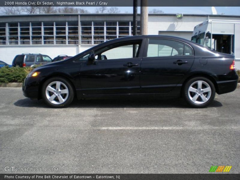 Nighthawk Black Pearl / Gray 2008 Honda Civic EX Sedan