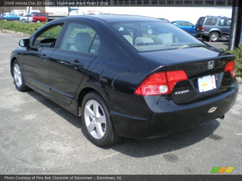 Nighthawk Black Pearl / Gray 2008 Honda Civic EX Sedan