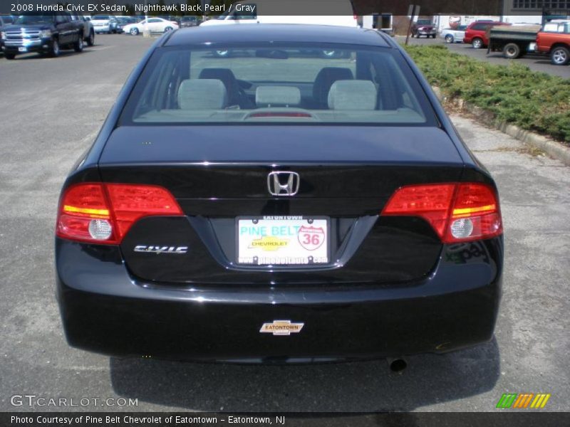 Nighthawk Black Pearl / Gray 2008 Honda Civic EX Sedan