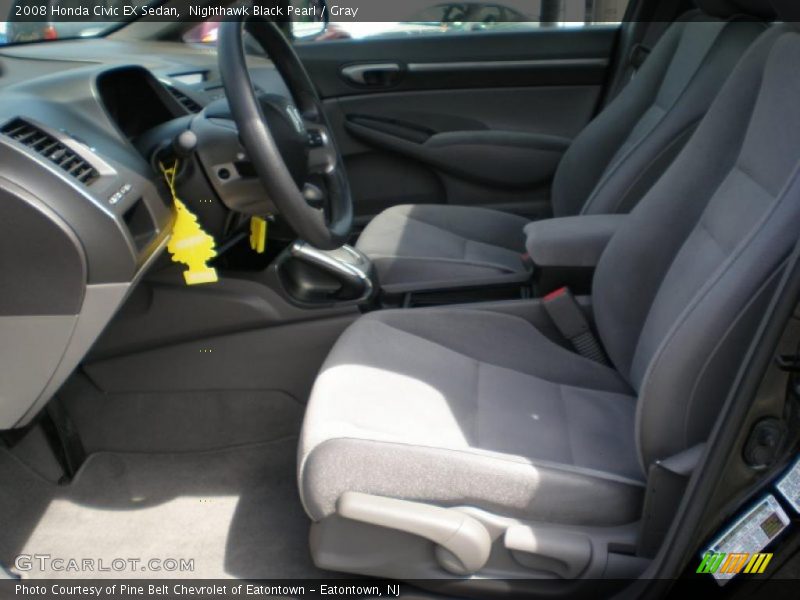 Nighthawk Black Pearl / Gray 2008 Honda Civic EX Sedan