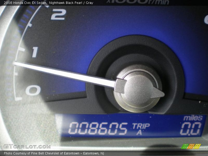 Nighthawk Black Pearl / Gray 2008 Honda Civic EX Sedan