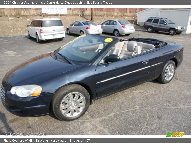 Deep Sapphire Blue Pearl / Taupe 2004 Chrysler Sebring Limited Convertible