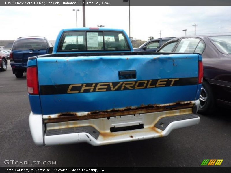 Bahama Blue Metallic / Gray 1994 Chevrolet S10 Regular Cab