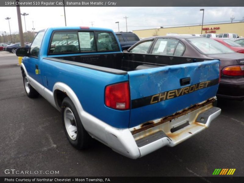 Bahama Blue Metallic / Gray 1994 Chevrolet S10 Regular Cab