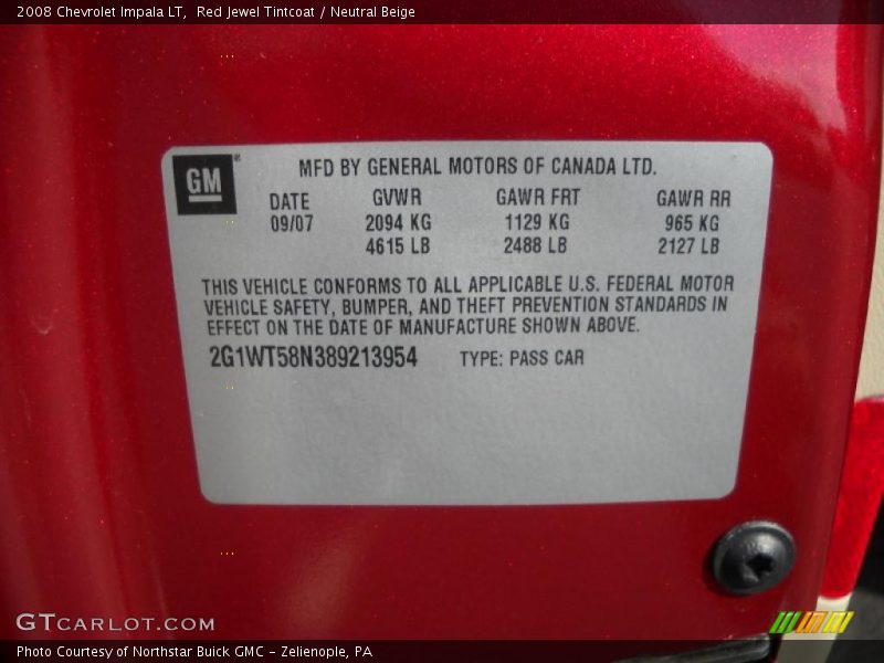 Red Jewel Tintcoat / Neutral Beige 2008 Chevrolet Impala LT