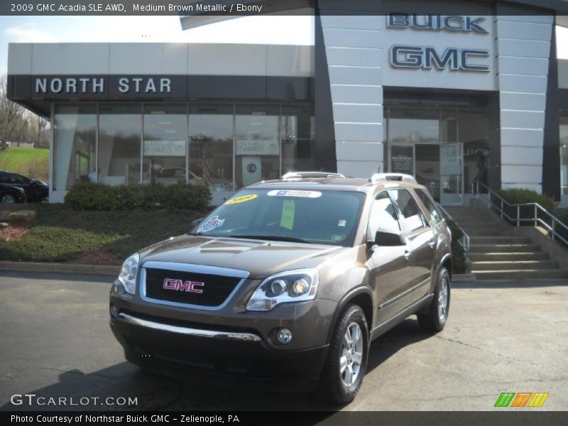Medium Brown Metallic / Ebony 2009 GMC Acadia SLE AWD
