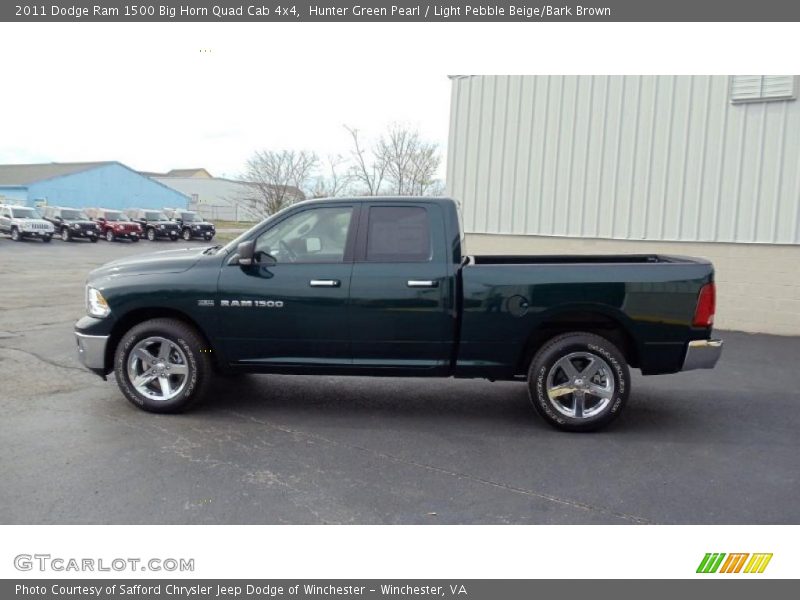 Hunter Green Pearl / Light Pebble Beige/Bark Brown 2011 Dodge Ram 1500 Big Horn Quad Cab 4x4