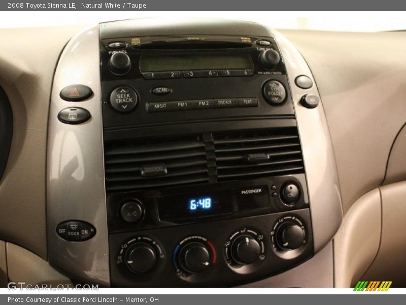 Natural White / Taupe 2008 Toyota Sienna LE
