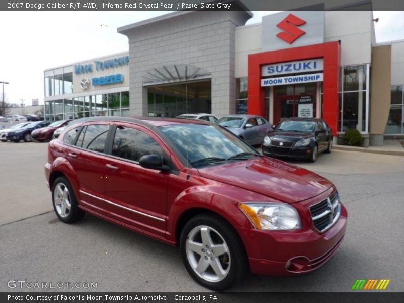 Inferno Red Crystal Pearl / Pastel Slate Gray 2007 Dodge Caliber R/T AWD