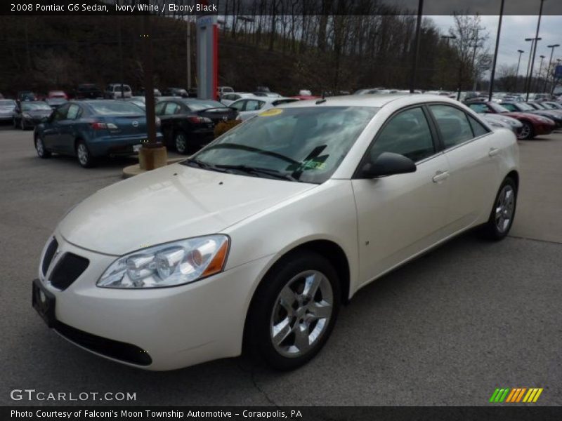 Ivory White / Ebony Black 2008 Pontiac G6 Sedan